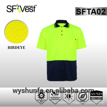 Segurança t-shirt alta visibilidade polo camisa de segurança workwear segurança vestuário alta visibilidade camisas secas fit tecido de poliéster